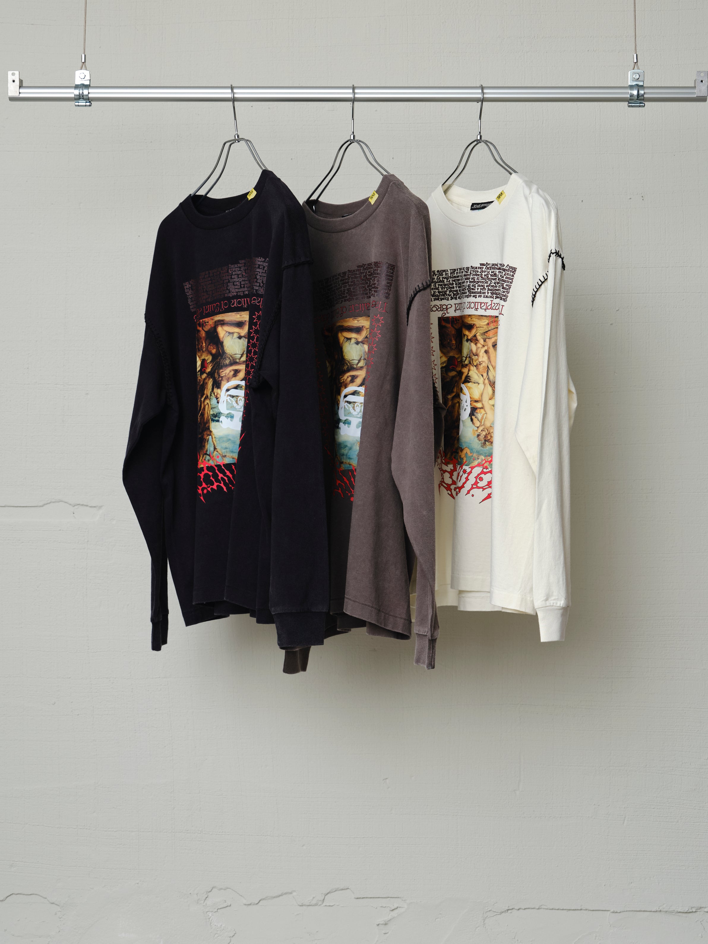 FVS ART PRINT BLANKET STITCH L/S TEE